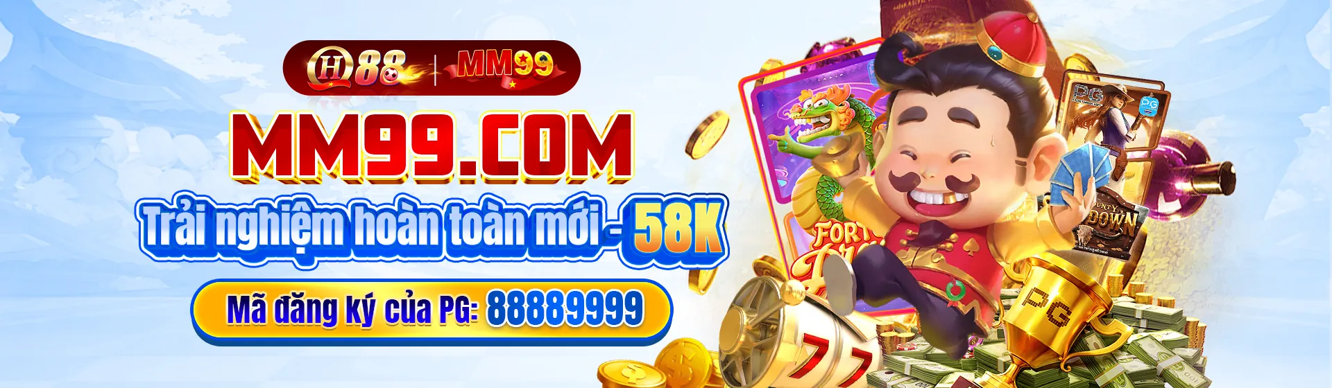 Hình ảnh chính Nổ Hũ QHH88 với các máy đánh bạc rực rỡ và tiền vàng
